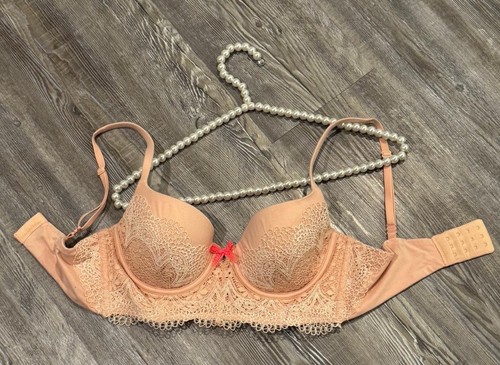 Victoria's Secret Body by Victoria Peachy Laced Lined Demi Buste Double Bra 34C - Picture 10 of 14