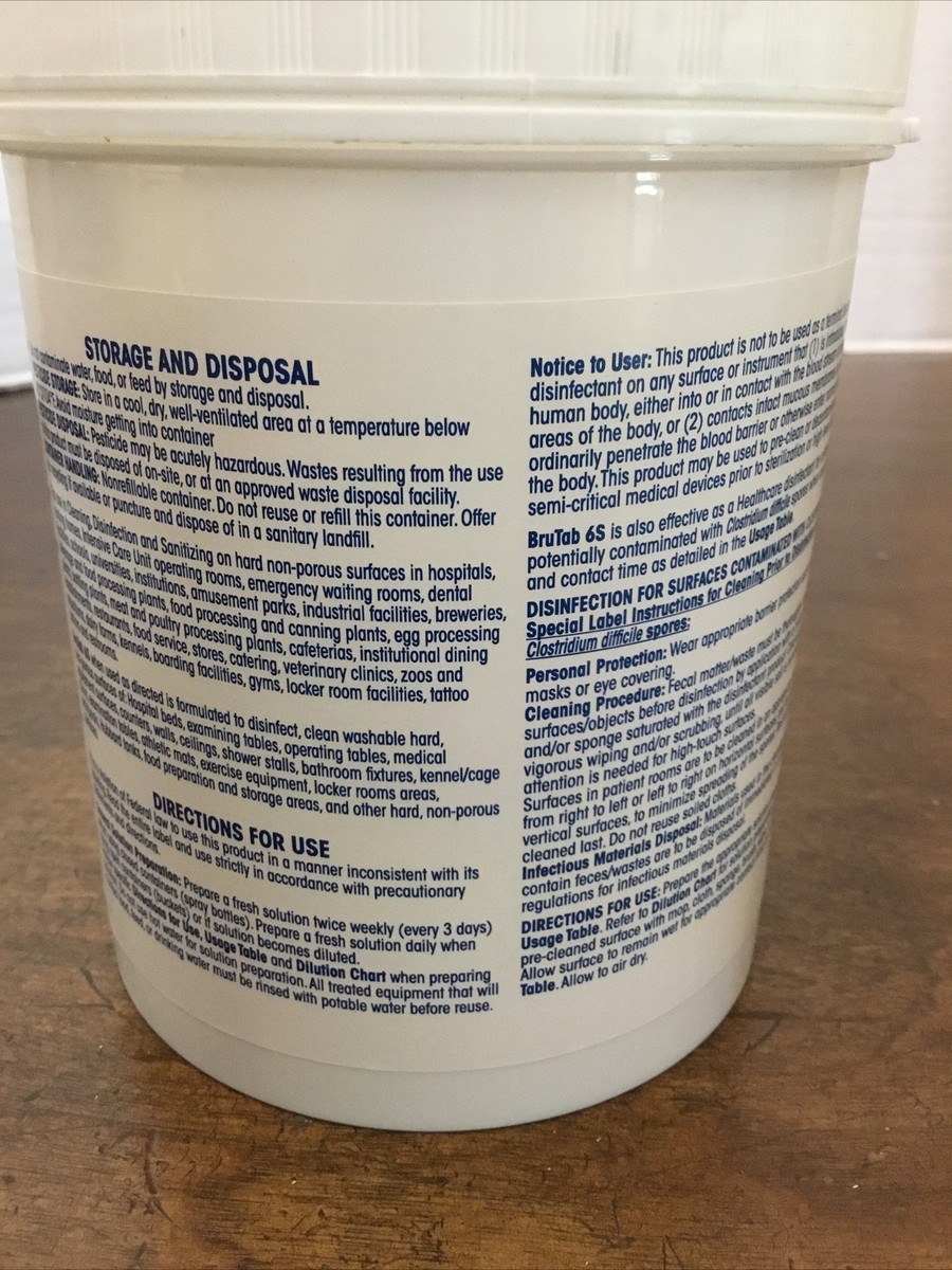 Brulin BruTab 6s Tablets 161021 Disinfecting, 3.3g 200 Ct Exp 7/23 