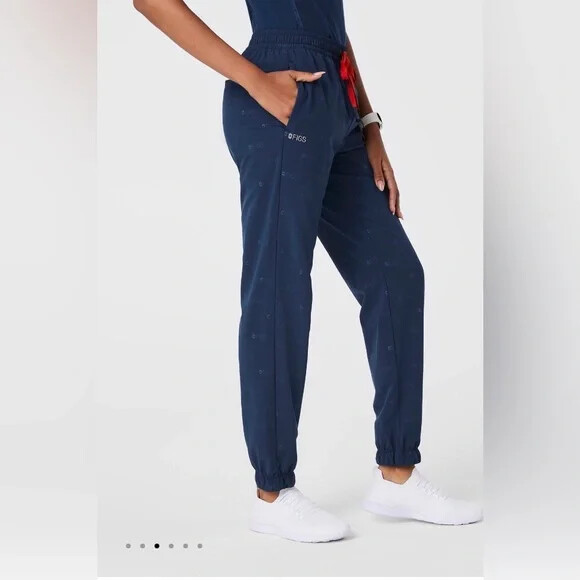 Figs x Team USA RARE NWT XXL On Shift High Waisted Embossed Jogger Scrub Pants image 2