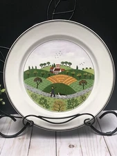 VILLEROY & BOCH DESIGN NAÏF LAPLAU #6 ~ Man & Dog Dinner Plate ~ EXCELLENT!