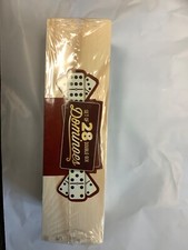 DOMINOES Set of 28 Double Six Dominoes with Wooden Case New Brybelly