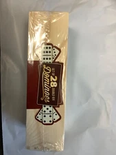 DOMINOES Set of 28 Double Six Dominoes with Wooden Case New Brybelly