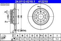 2X ATE 24.0112-0210.1 Bremsscheibe