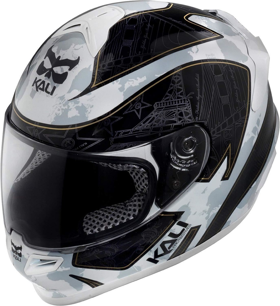 closeout kali naza motorcycle helmets Kali Protectives NAZA Carbon Liberty Motorcycle Helmet (Black, X-Small)