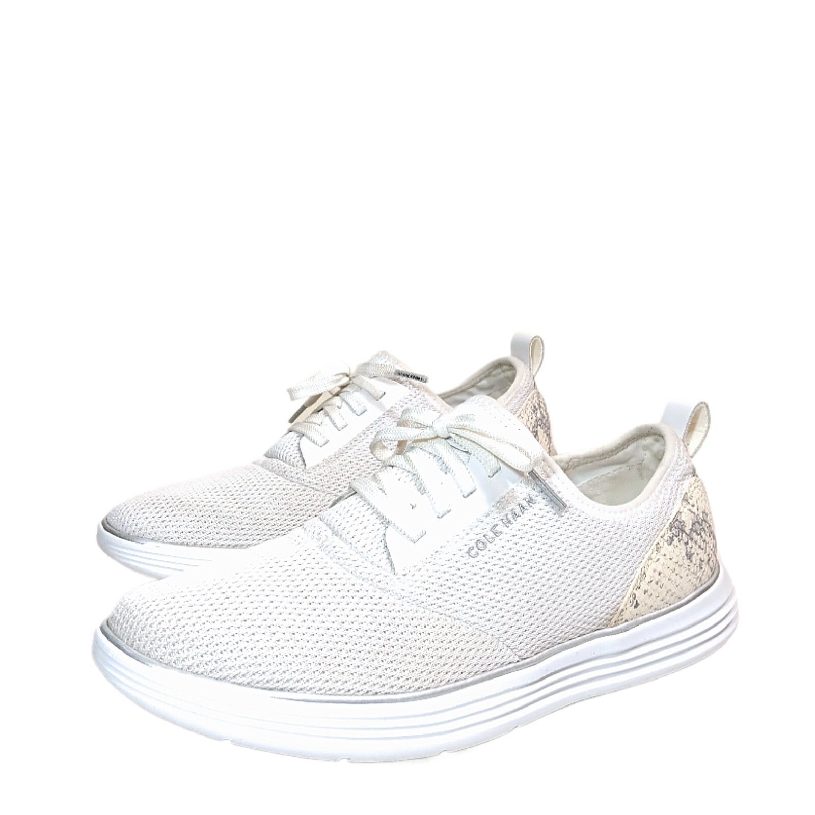 Cole Haan Grandsport Journey Womens 8.5 White Knit Python Print Sneakers