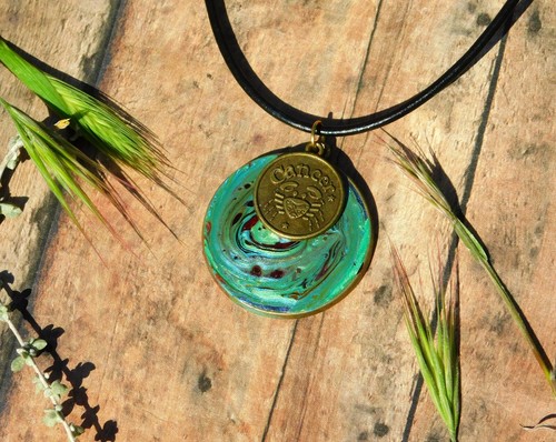 Zodiac Sun Sign Cancer the Crab Pendant Necklace by Solara Solstice - Picture 7 of 9