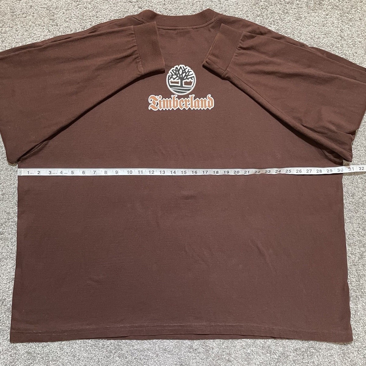 Vintage Timberland T Shirt Mens 5XL Brown Long Sleeve