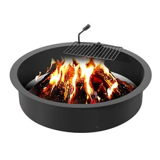 VEVOR Fire Pit Ring w/ BBQ Fire Ring 40 Inch Outer Steel DIY Campfire Firepit