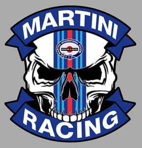 Autocollant Sponsor MARTINI - Décalque Prés-payé 28 Cm - Pour Auto Tuning - Italie