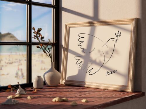 Picasso The Dove of Peace Print, Minimalist Modern Art Poster, Contemporary Art - Picture 3 of 5