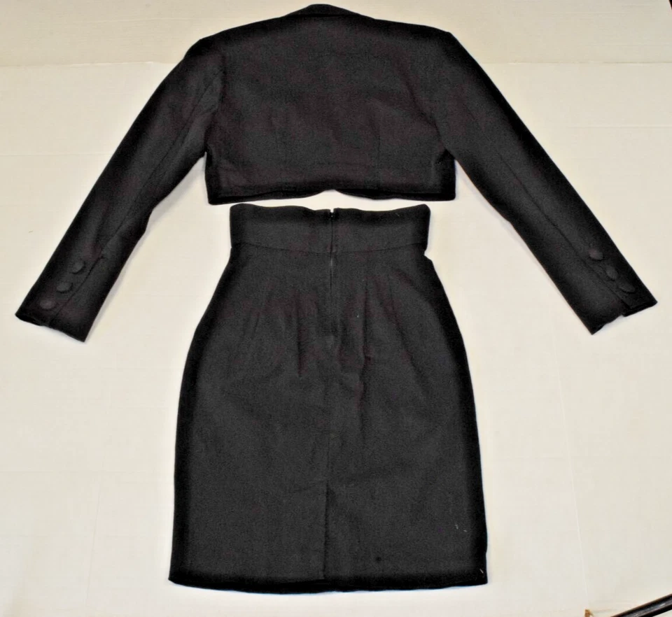 Conjunto Falda Blazer Vintage Joven Eduardiana Talla 3 Años 80 Chaqueta Recortada Falda Ajustada Foto 2 de 4