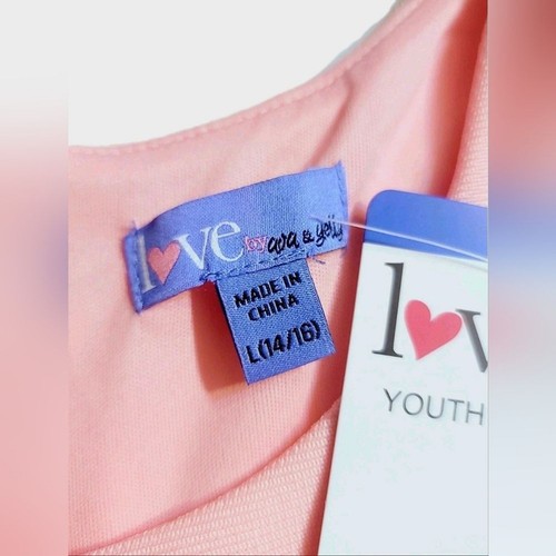 LOVE Ava & Yelly Preppy Pink A-line Skater Dress NWT Youth Girls L (14/16) - Picture 6 of 9