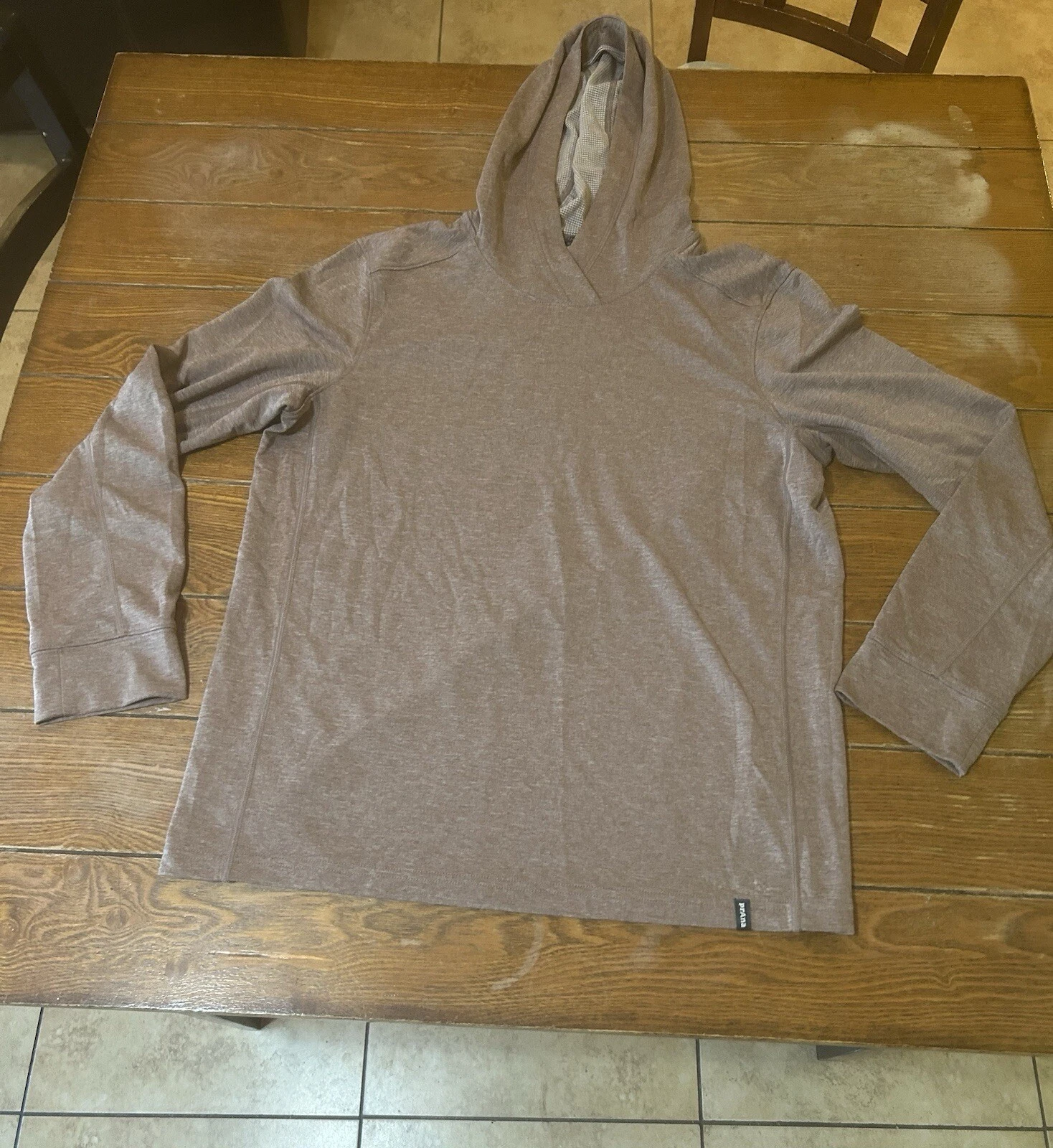 Prana Hoodie Mens Large Stretch Polyester Lightweight Sweatshirt Outdoor Gorp
