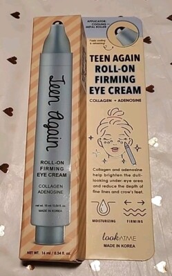 Teen Again Roll-On Firming Eye Cream W/ Collagen + Adenosine Firm & Moisturize