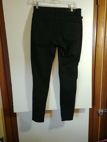 Pantalones de mezclilla Rock & Republic negros ajustados elásticos en dificultades, talla 8, #3347 - Imagen 5 de 7