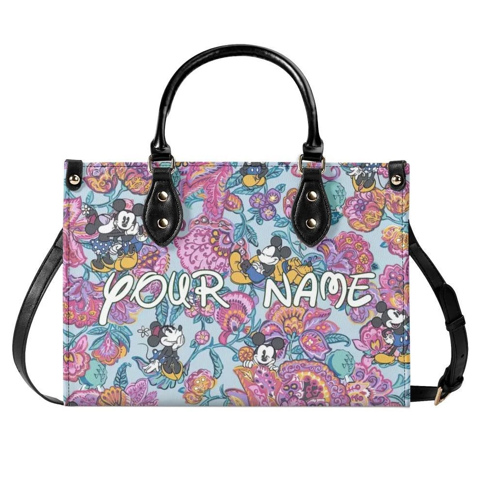 Personalized Mickey Leather Handbag, Disney Lethal Handbag, Gift For Her
