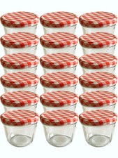50 Set Sturzglas 230 ml Marmeladenglas Einmachglas rot kariert Einweckgläser 