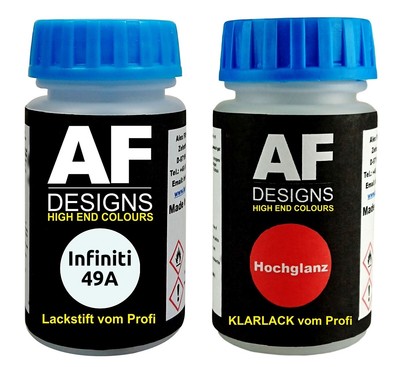 Lackstift Infiniti 49A Blanco Pola./White Patrol + Klarlack je 50ml Autolack Bas