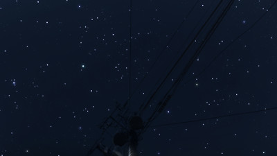 Anime screen shot power lines night sky stars Custom Gaming Mat Desk