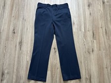 Vintage 1970  s Sears Kings Road Perma-Prest Blue Slacks Flare Pants 36 Short