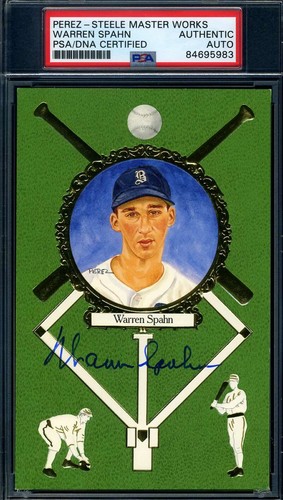 Warren Spahn PSA DNA Signed Perez Steele Master Works Rose Autograph