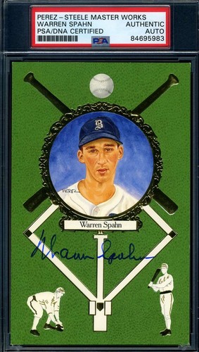 Warren Spahn PSA DNA Signed Perez Steele Master Works Rose Autograph - 第 1/1 張圖片