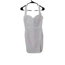Fashion Nova Women's Love Me Bandage Midi Dress Off White Size Medium NWT