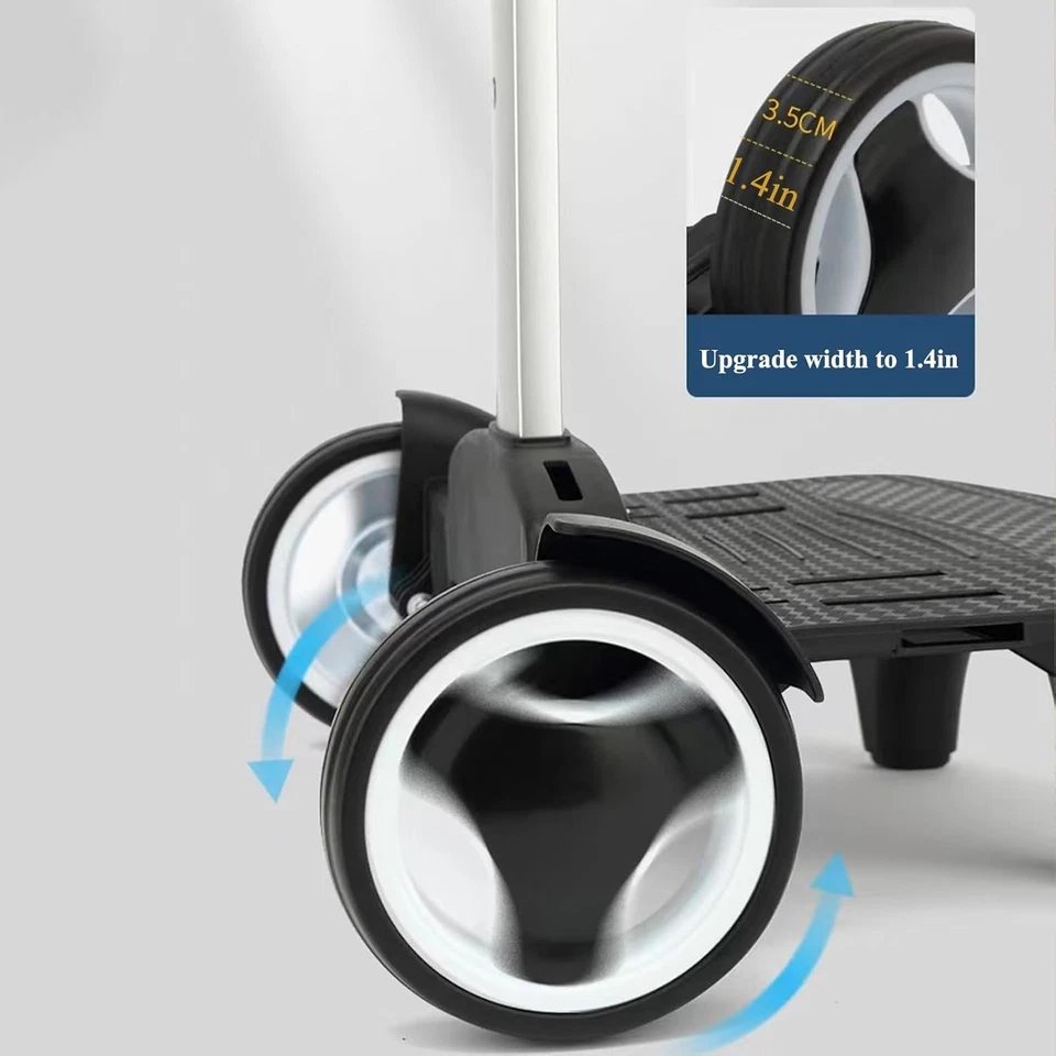 Mochila Trolley, Carro con Ruedas con Ruedas Grandes Silenciosas, Negro Foto 4 de 4