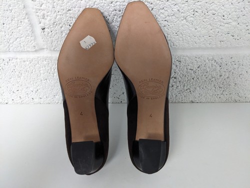 Georgina London Vintage Suede Leather Shoes Heels Brown UK 4 - New - Picture 7 of 10