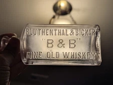 Embossed Bluthenthal & Bickart "B & B" Fine Old Whiskey Bottle Georgia Or Ohio