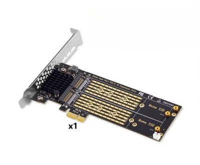 PCI-E X1 to NVME Split Free M.2 Solid State 22110 Dual Disk Array Adapter Board