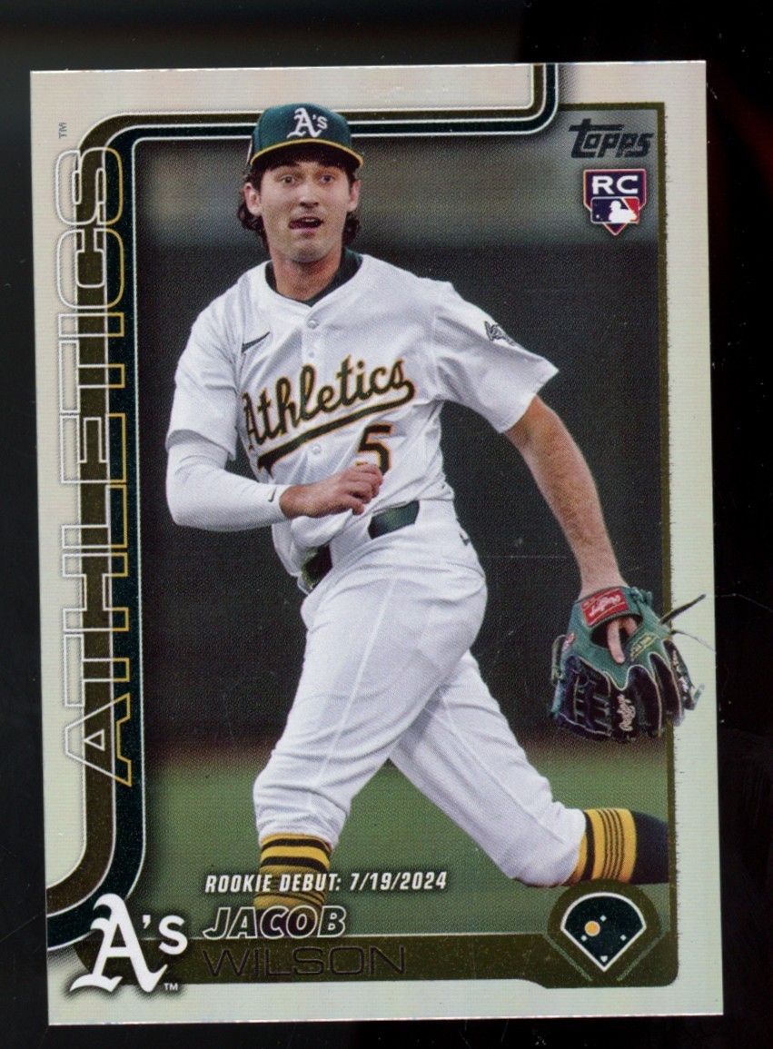 2025 TOPPS UPDATE RAINBOW FOIL JACOB WILSON DEBUT RC # US180 ATHLETICS