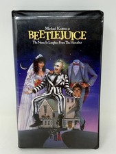Beetlejuice 1988 VHS Clamshell Tim Burton Michael Keaton Winona Ryder VTG