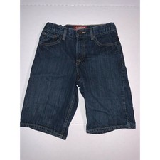 Arizona Jeans Boy 14 Regular Adjustable Dark Wash Denim Blue Jean Shorts K
