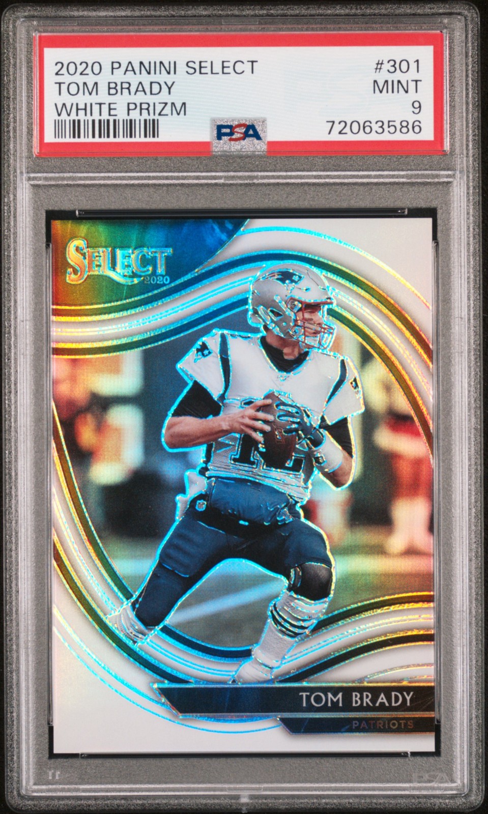 2020 Panini Select #301 Tom Brady White Prizm /35 PSA 9
