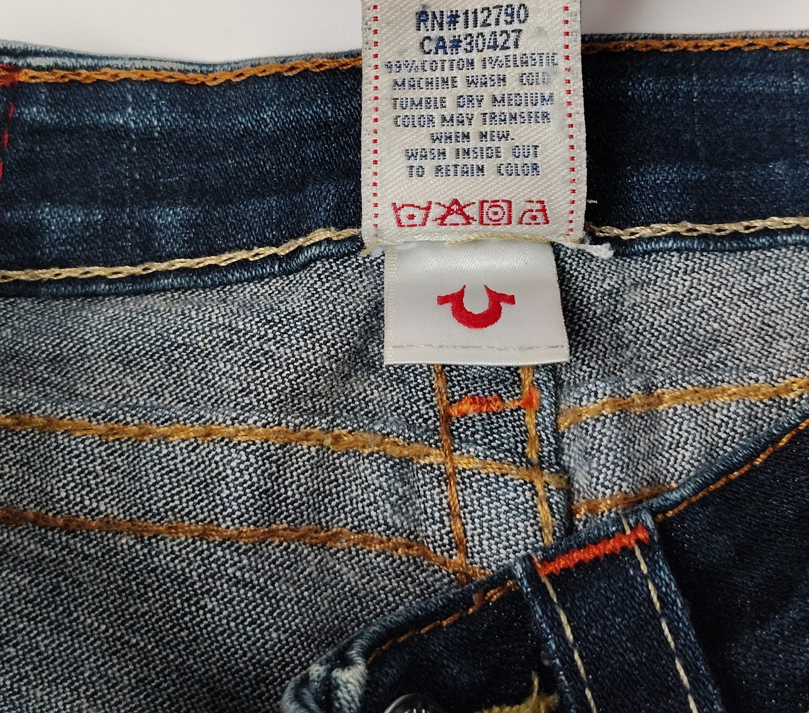 True Religion Jeans Julie Flap Pocket Women’s 25x35 Dark Wash Blue Low Rise USA thumbnail 12