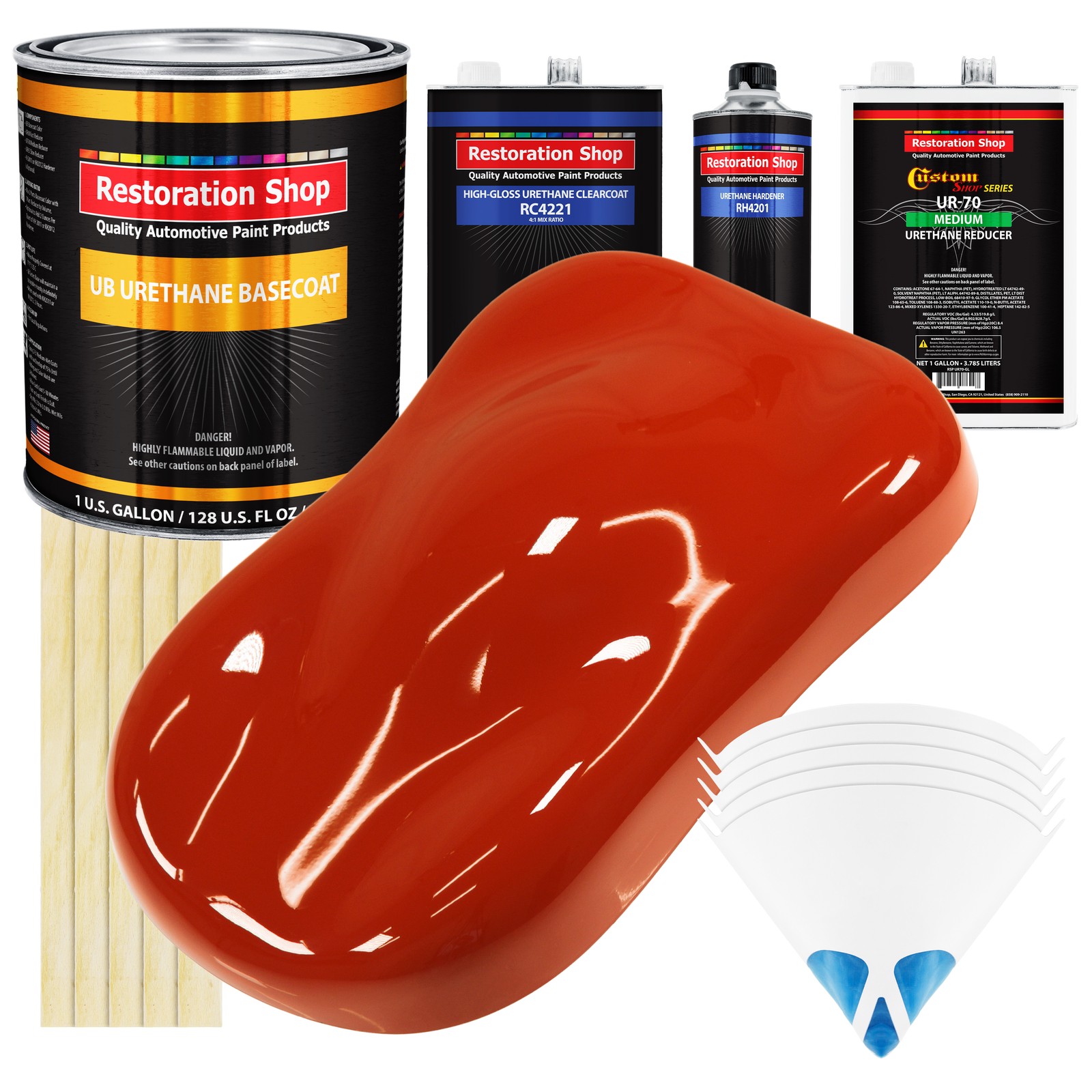 Hot Rod Red Gallon Urethane Basecoat Clearcoat Auto Paint Kit