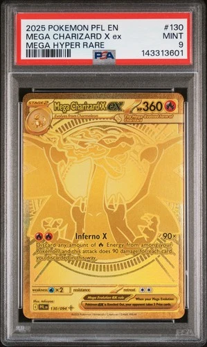 2025 POKEMON PFL EN-PHANTASMAL FLAMES MEGA HYPER RARE MEGA CHARIZARD X EX PSA 9