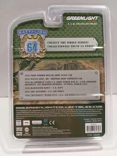 Greenlight Battalion 64 1942 WILLYS JEEP MB BRITISH ARMY 1:64 Diecast 61040B - Picture 2 of 2