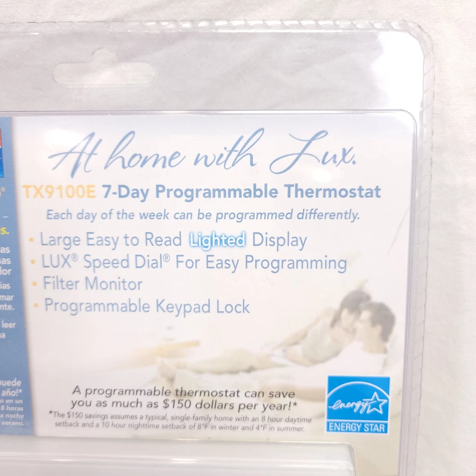 LUX Smart Temp TX9100E 7 Day Programmable Thermostat Universal New Sealed - Image 4 of 4