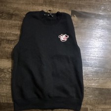 True Religion Men's Black Crew Neck Pullover Sweatshirt Graphic Print M Regular