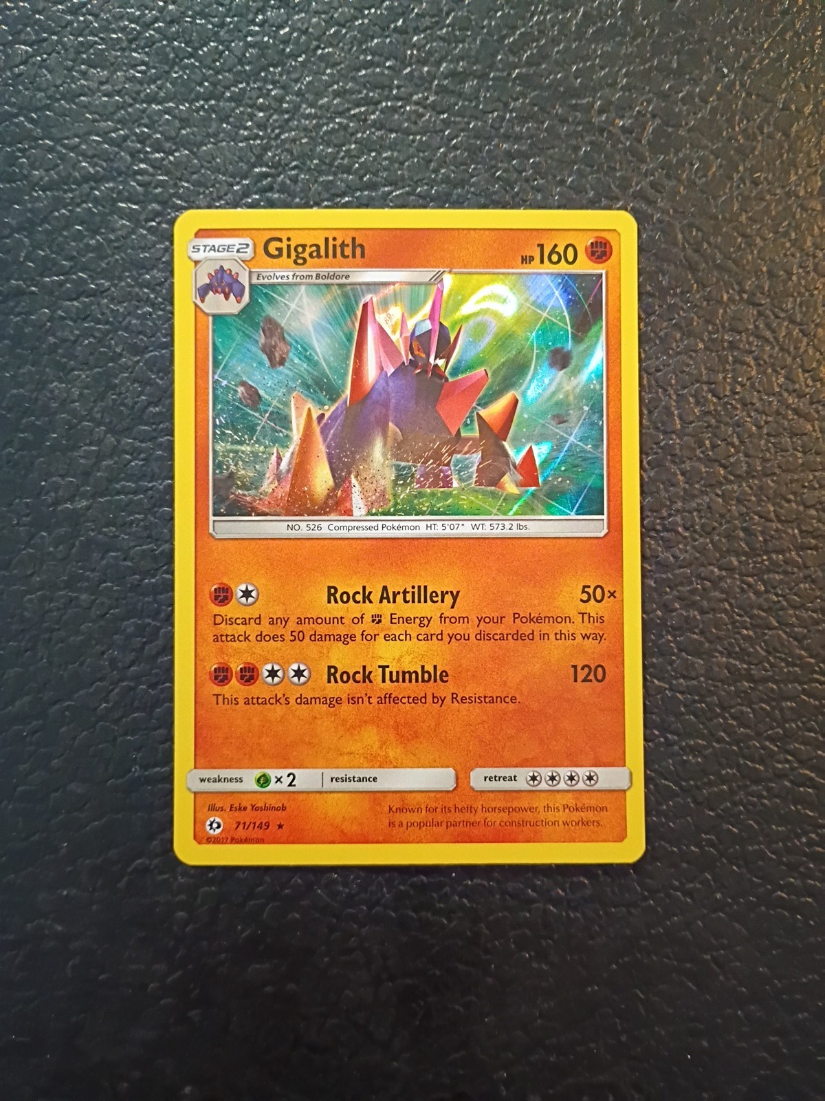 Gigalith 71/149 Holo Sun & Moon Base SM Pokemon NM