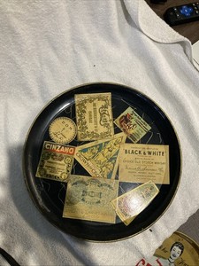 Vintage Barware Tray with Liquor Labels - Circa 1950s