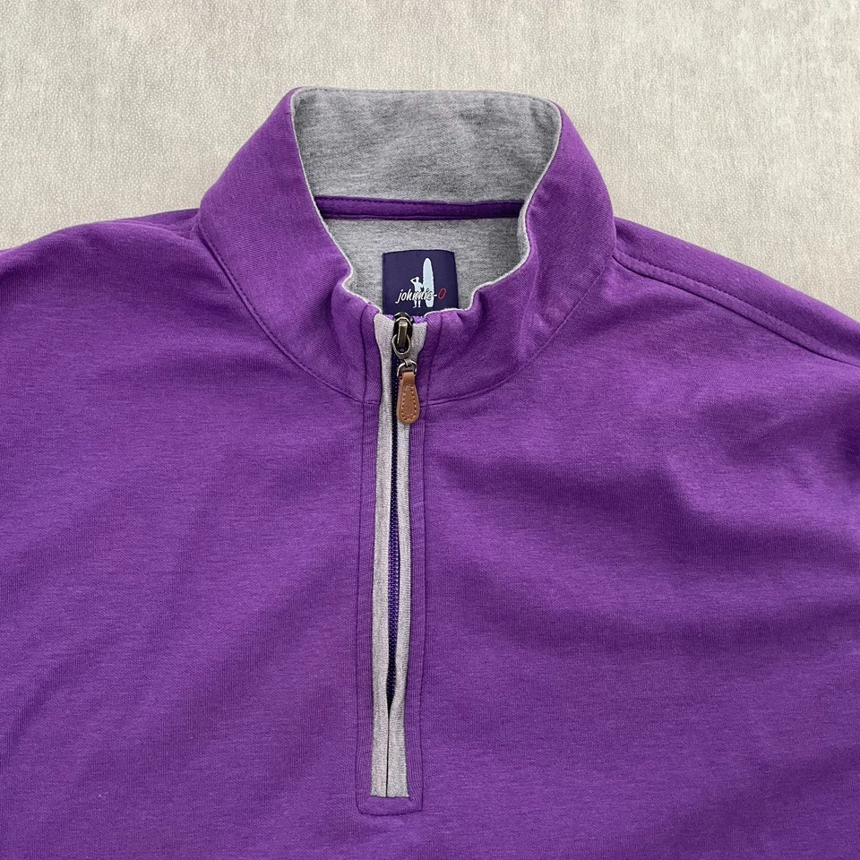 Johnnie O Sweater Adult Large Purple 1/4 Zip Pullover Cotton Blend Golf Mens L - Image 3 of 4