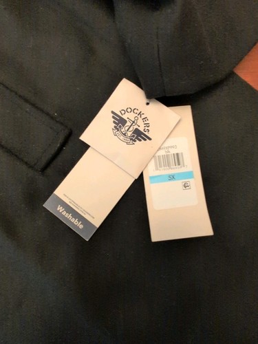 DOCKERS Men's Henry Wool Blend Top Coat, Regular and Big & Tall Sizes, Black, 5X - Picture 4 of 4