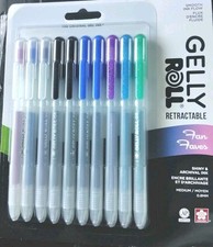 Sakura Gelly Roll Retractable Gel Pens Sparkle Set 10 Count 0.8mm NEW