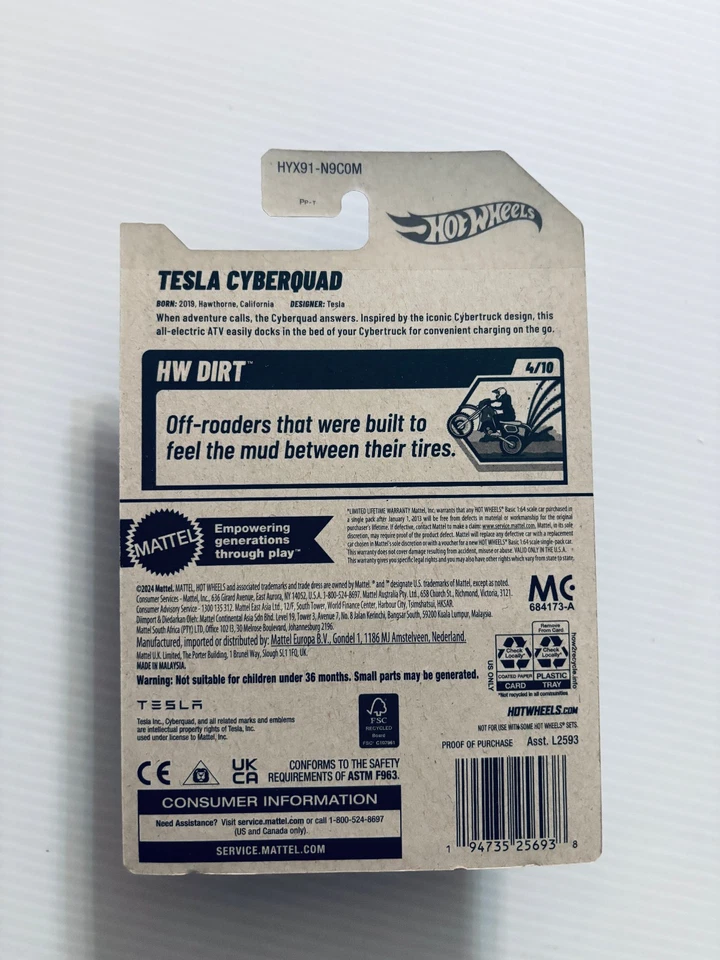 Hot Wheels - 2025 - HW Dirt - Tesla Cyberquad Foto 4 de 4