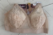 BNWT Playtex P0556 Classic Non-Wired Soft Full Cup Lace Support Bra UK 40D Nude