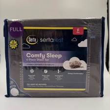 Serta Comfy Sleep Ultimate 6-Pieces Sheet Set, Full Color: Charcoal