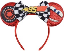 Mouse Ears Headband Lighting McQueen Car Ear Headbands for Boys Birthday Part...